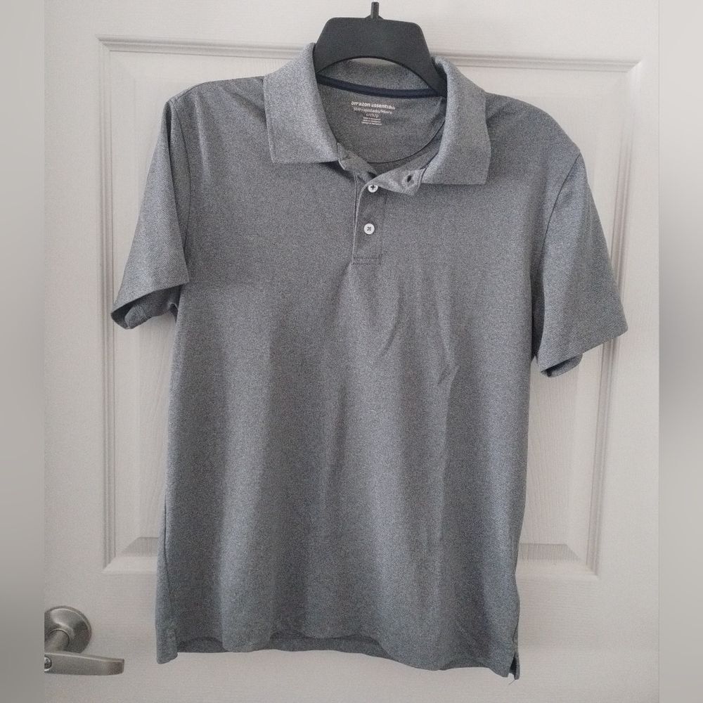 Amazon Essentials Men's Grey Polo Shirt Size S